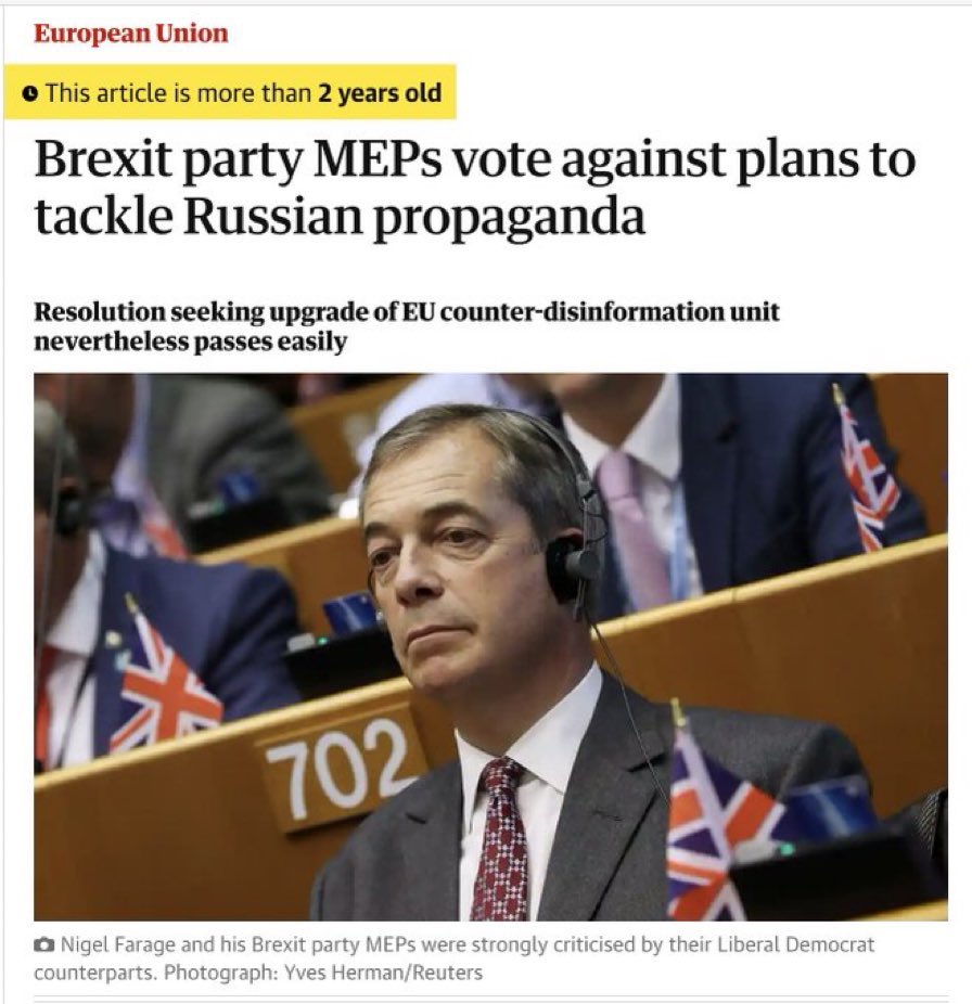 Farage helping Putin at EU