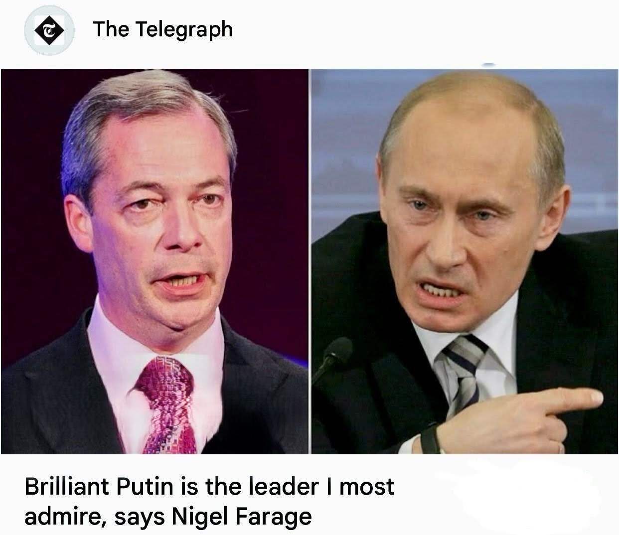 Farage praising Putin